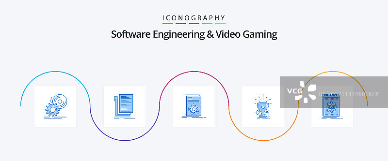 软件工程和视频游戏蓝色5图标图片素材