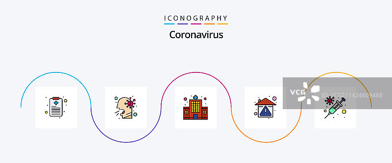 冠状病毒线填平5图标包图片素材