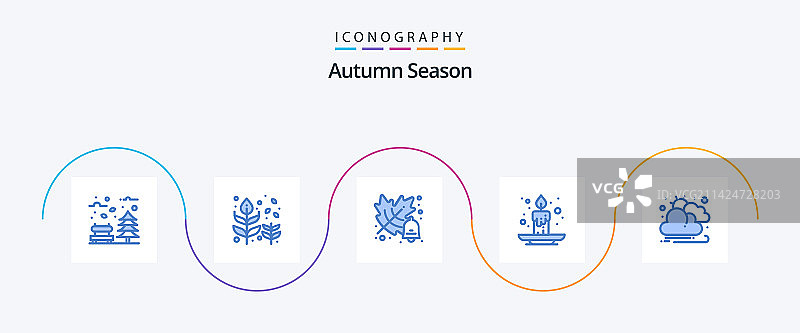 秋季蓝色5图标包包括秋季事件图片素材