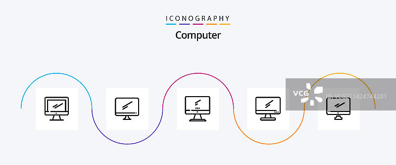 计算机行5图标包包括图片素材