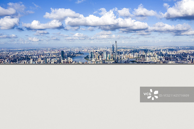 上海城市建筑风光城市道路平台图片素材
