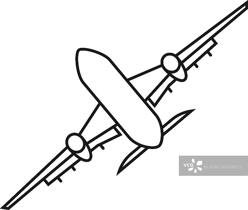 飞机空中飞行图标线性飞机符号图片素材