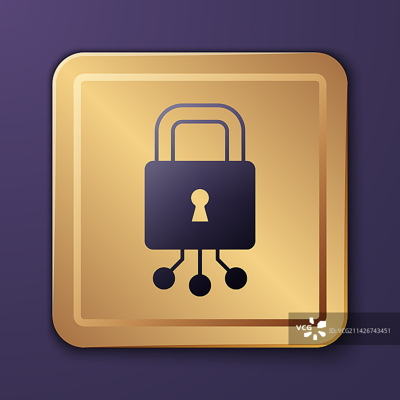 紫色网络安全图标被隔离在紫色上图片素材