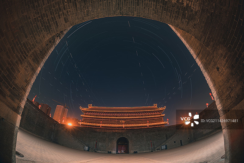 安远门瓮城星轨图片素材