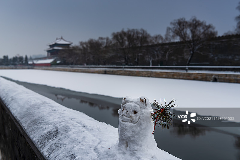 北京故宫午后雪景图片素材