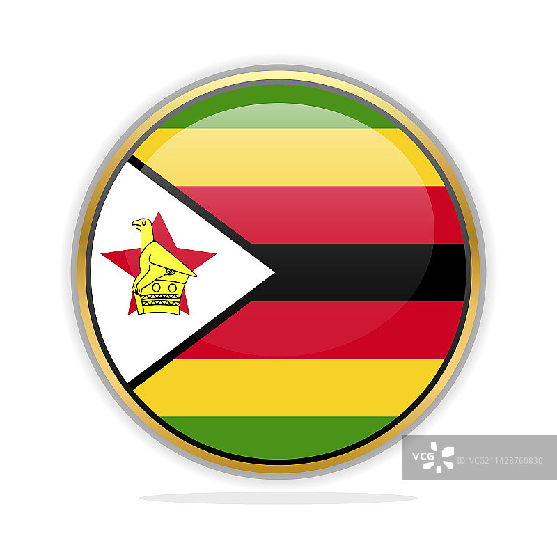 津巴布韦按钮旗帜设计模板图片素材