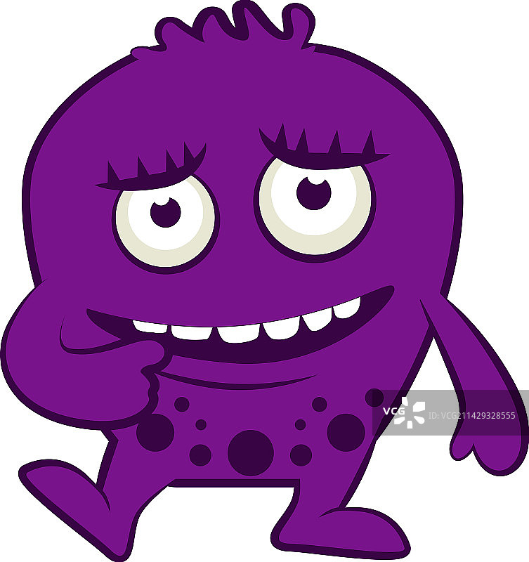 卡通紫色怪兽万圣节前夕图片素材
