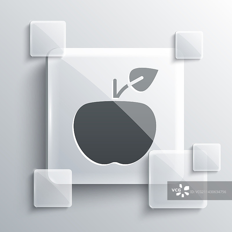灰色苹果图标孤立在灰色背景图片素材