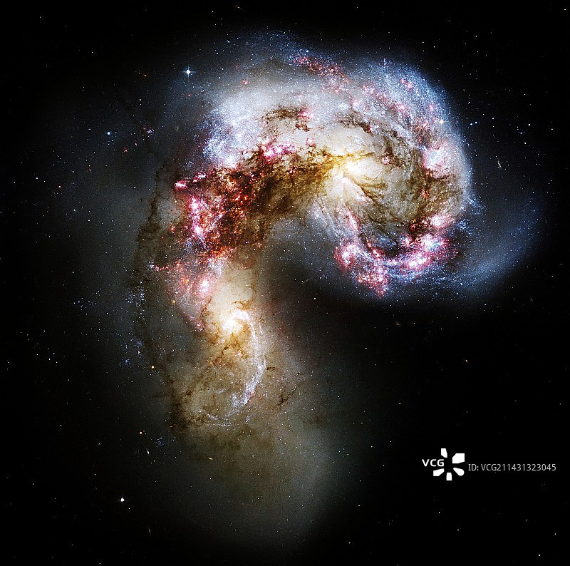 天线星系，HST图像图片素材