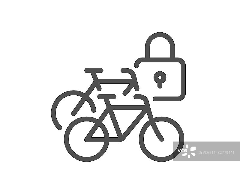 自行车锁线图标锁自行车运输图片素材