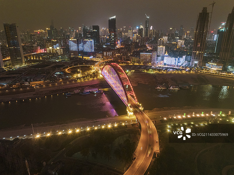 武汉晴川桥夜景图片素材