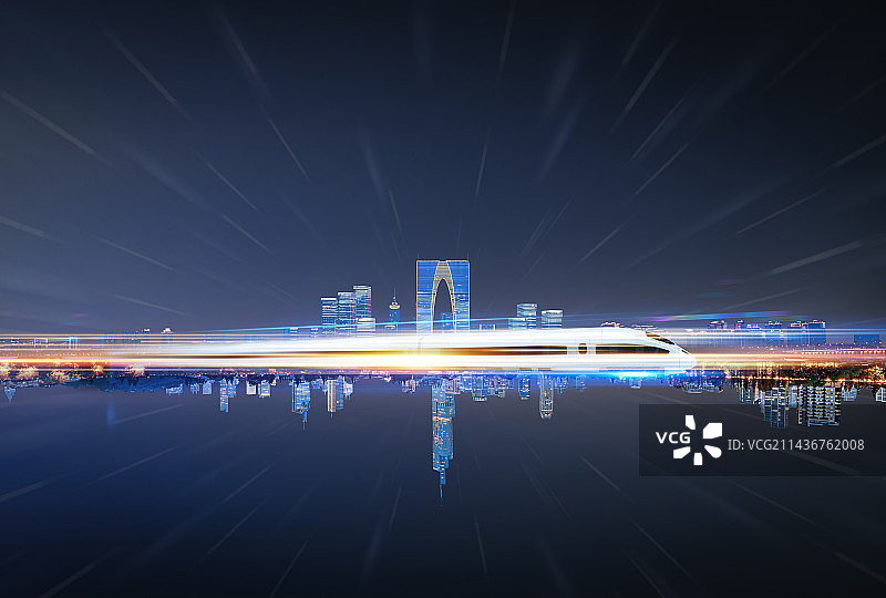 苏州南京城市建筑和高铁交通场景图片素材