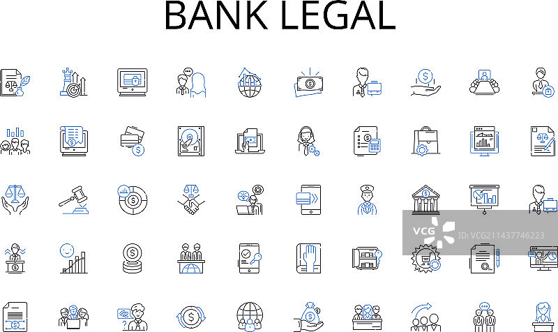 银行法线图标集合反映自我图片素材