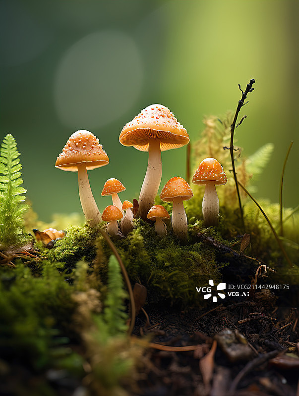 【AI数字艺术】微距菌类，蘑菇图片素材