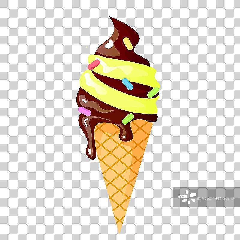 夏季五彩缤纷冰淇淋雪糕西瓜矢量插画图片素材