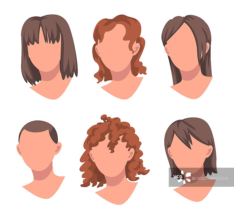 女人的脸，头和发型图片素材