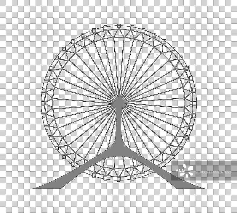 天津地标天津之眼摩天轮手绘元素图片素材