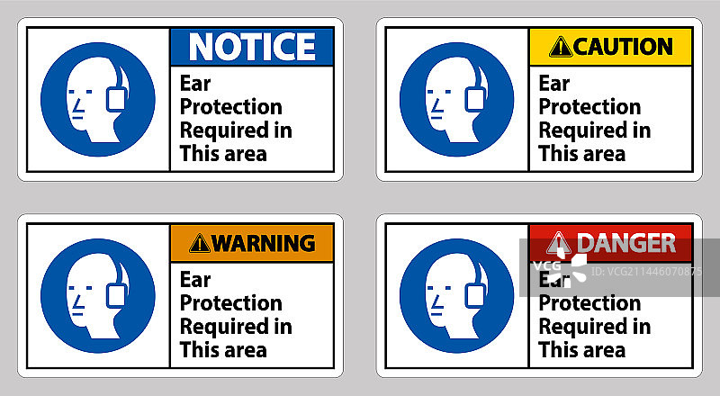 在此区域需要耳朵保护符号标志图片素材