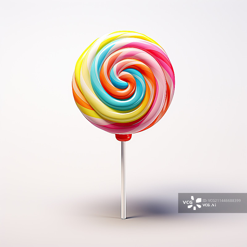 【AI数字艺术】一个彩色漩涡棒棒糖图片素材
