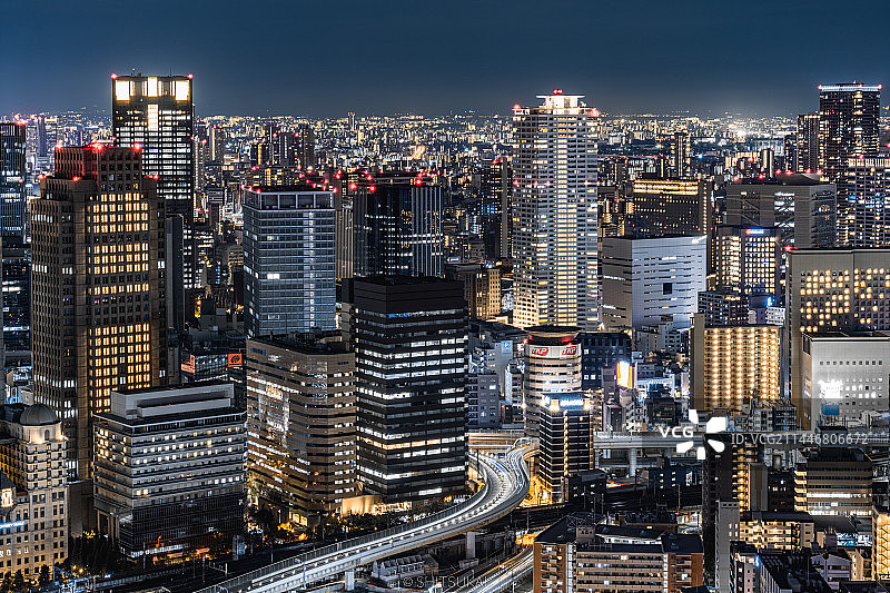 大阪 城市建筑夜景风光图片素材