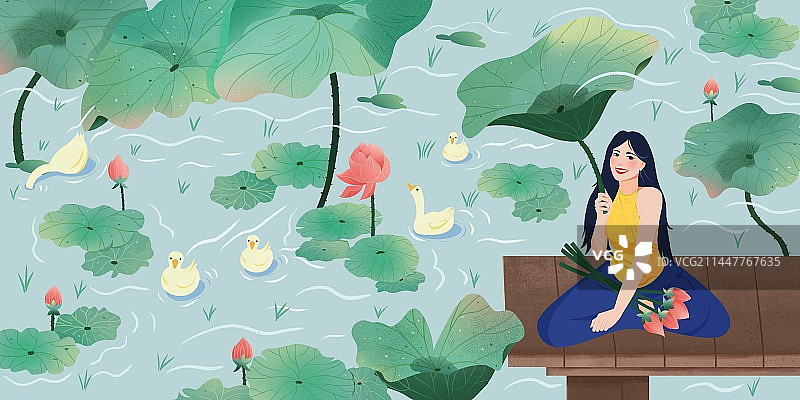 二十四节气处暑秋季节气中国传统插花海报图片素材