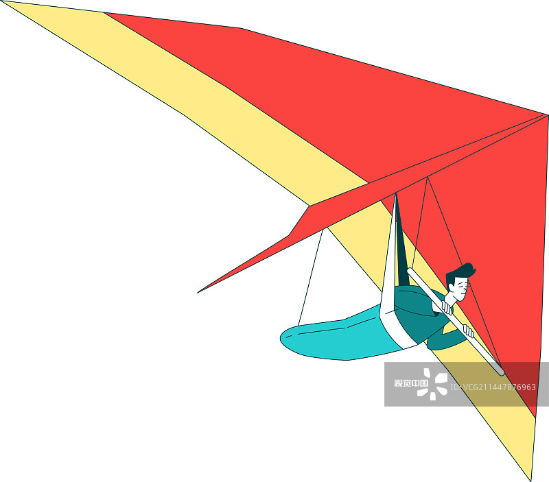 具有男子特色的空中运动悬挂式滑翔图片素材