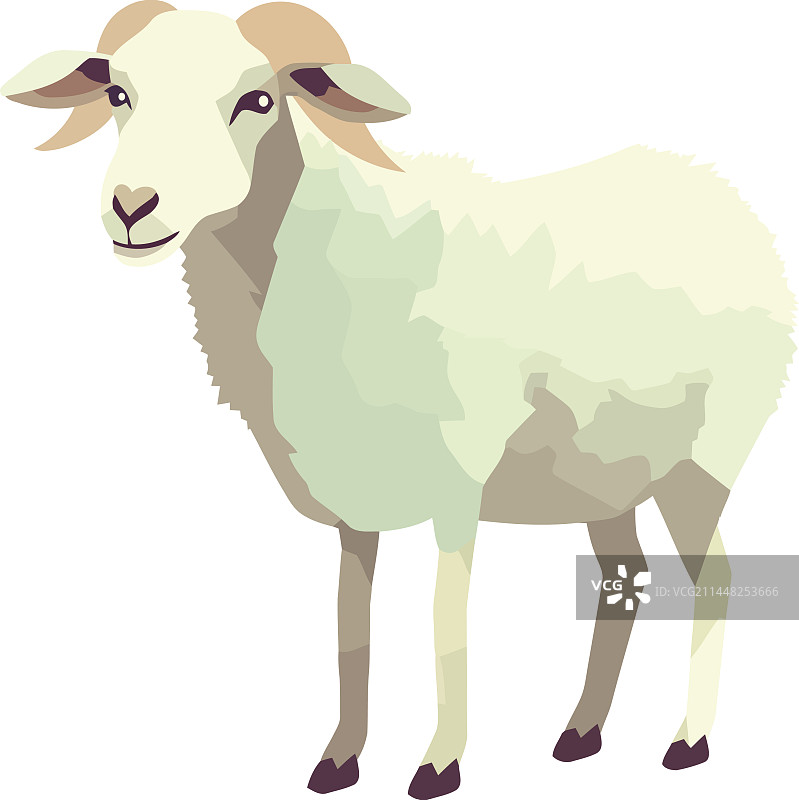 可爱的卡通山羊农场动物图标图片素材