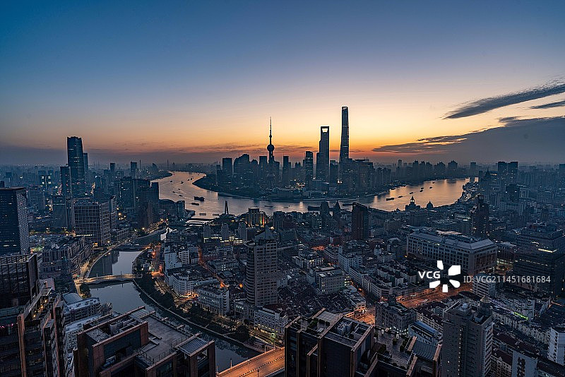 日出上海风光图片素材