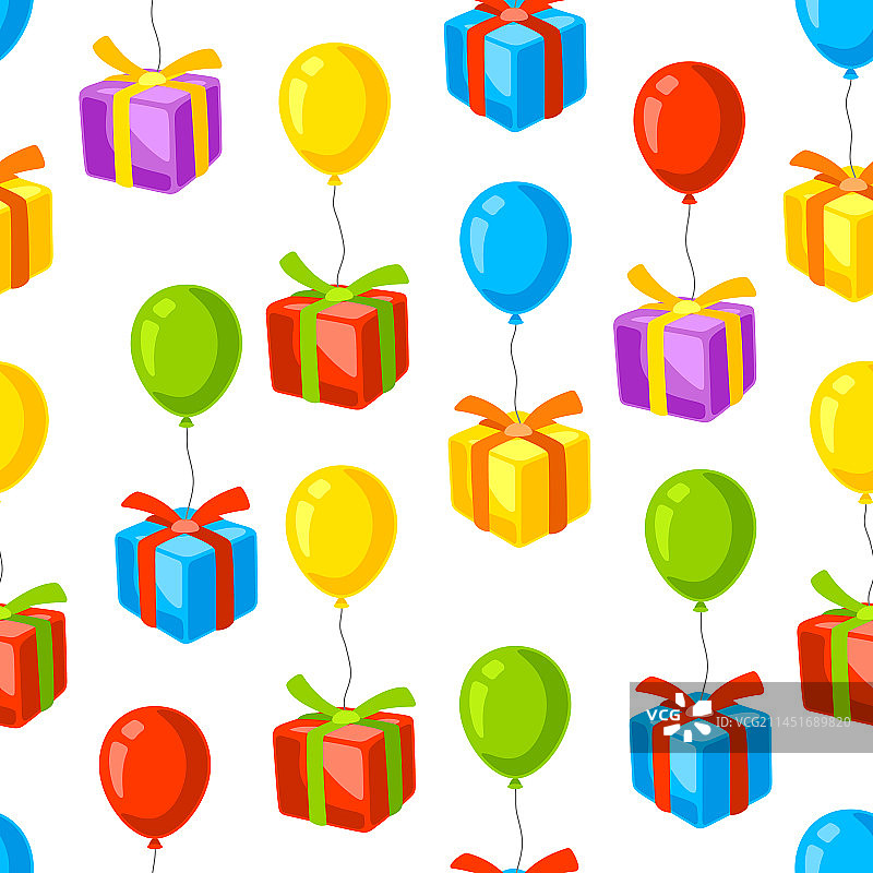 礼盒和气球生日快乐和聚会图片素材