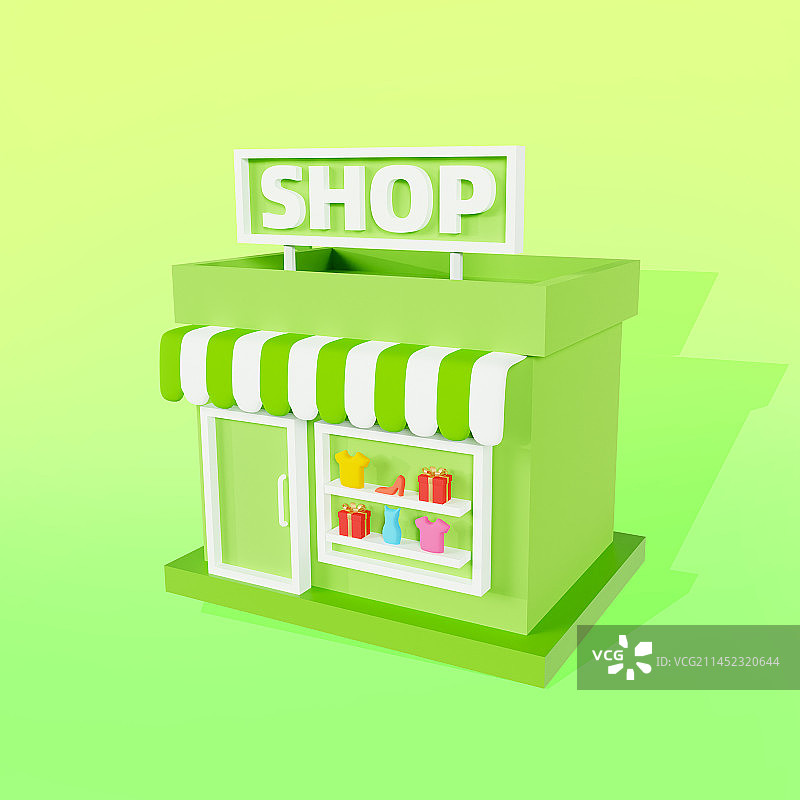 3D立体商店购物电商小程序插画图片素材