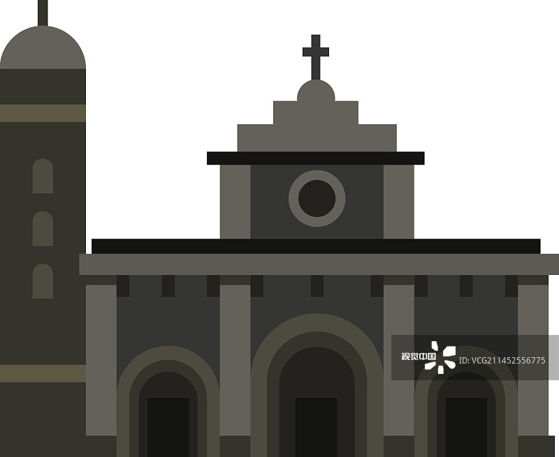 阴沉的马尼拉大教堂图标图片素材