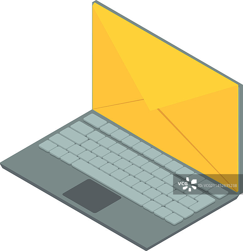 电子邮件图标等距打开现代笔记本电脑图片素材