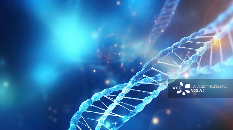 【AI数字艺术】双螺旋DNA概念医学背景图片素材