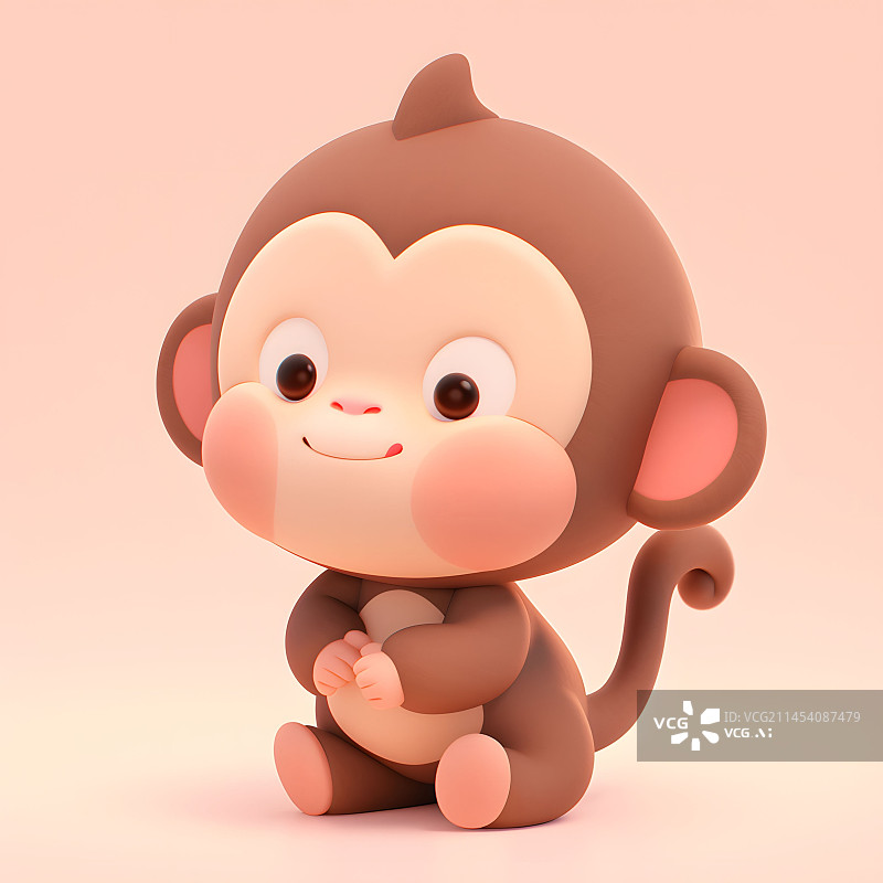 【AI数字艺术】可爱卡通小猴子形象图片素材
