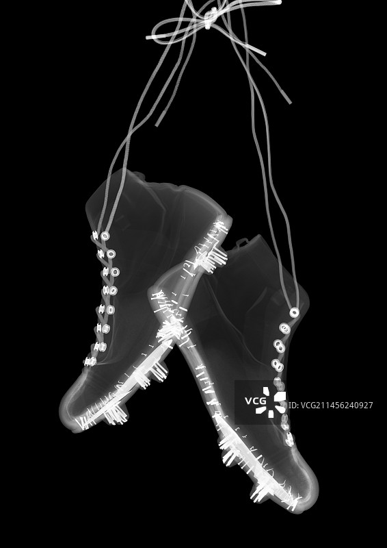 足球靴，x光图片素材