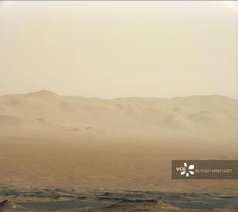 火星上的沙尘暴，好奇号火星车的图像图片素材
