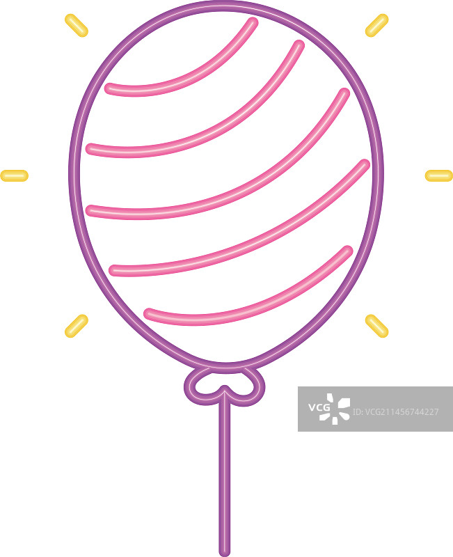 氖氦条纹气球图片素材