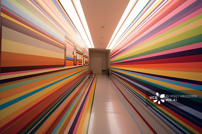 【AI数字艺术】彩色的彩虹隧道图片素材