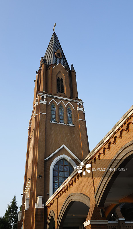 苏州独墅湖教堂的塔楼图片素材