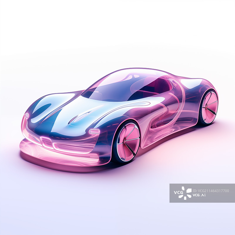 【AI数字艺术】可爱的小汽车3D造型玻璃摆件图片素材