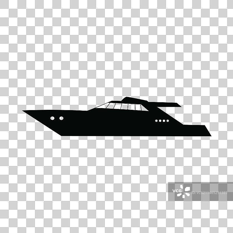 机动游艇船廓形图片素材