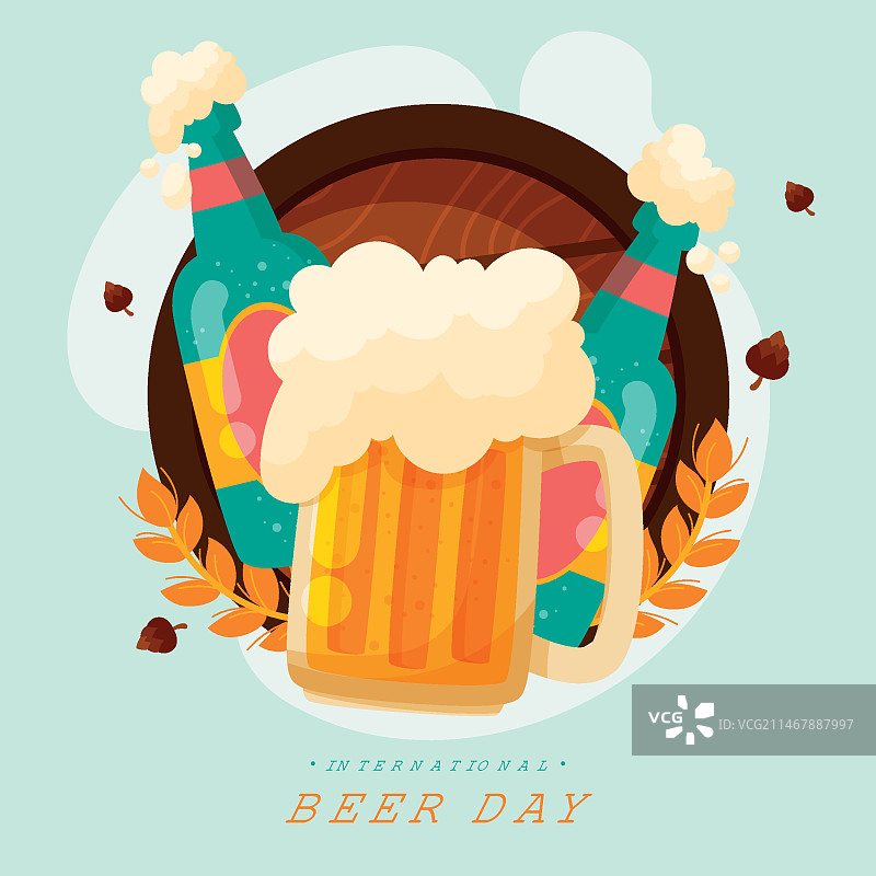 国际啤酒日插图图片素材