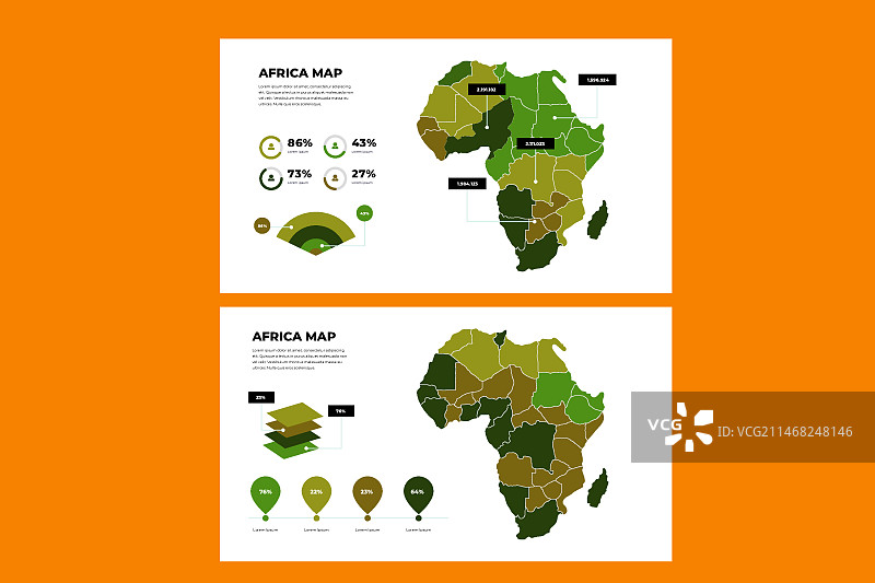 非洲地图信息图平面设计图片素材