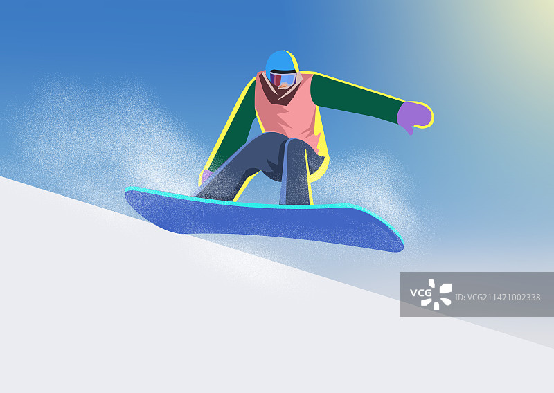 哈尔滨寒冷季节冬天冬季冰冷户外锻炼健身挑战极限运动滑雪飞驰刺激风景场景插画图片素材