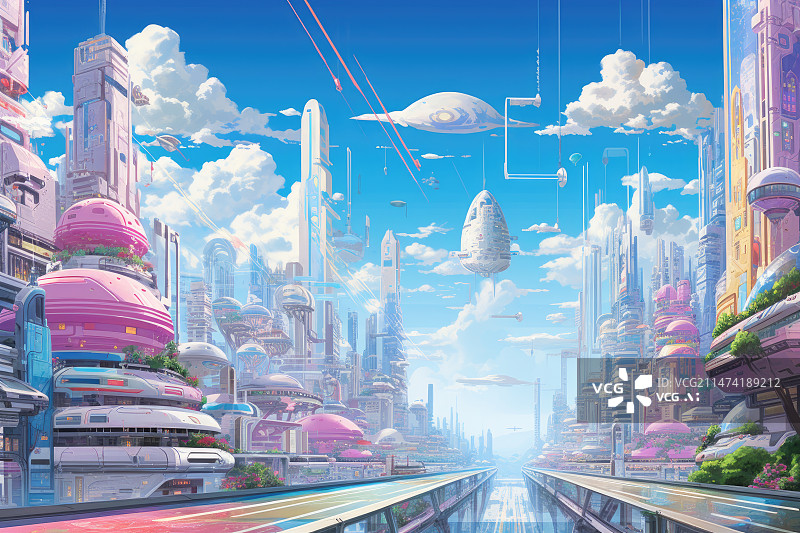 【AI数字艺术】元宇宙中的城市图片素材