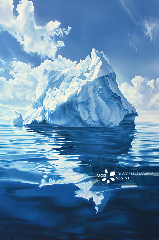 【AI数字艺术】冰山上的浮冰图片素材