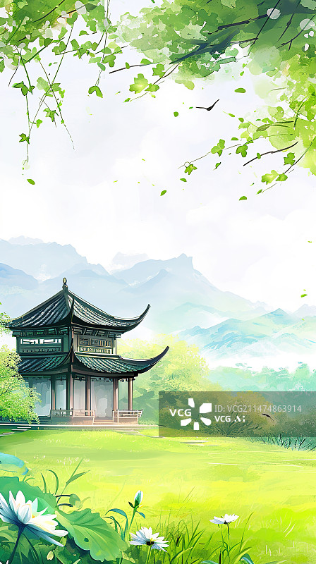 【AI数字艺术】中国风立春节气国潮插画图片素材