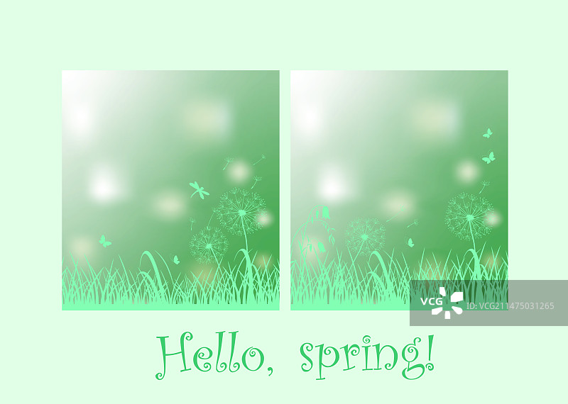 春光明媚，背景为浅绿色图片素材