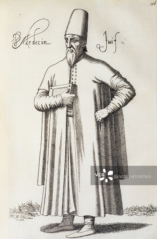 犹太医生，16世纪插图图片素材