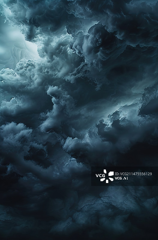 【AI数字艺术】风暴云的低角度视图图片素材